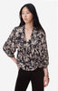 Baltik Blouse in Black with Cream and Tan Graphics By Vanessa Bruno