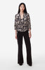 Baltik Blouse in Black with Cream and Tan Graphics By Vanessa Bruno