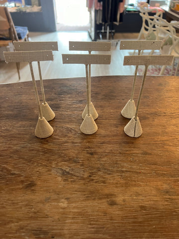 Set of Six Burlap Earring Stands