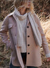 Button Down Coat in Light Camel by Repeat Cashmere