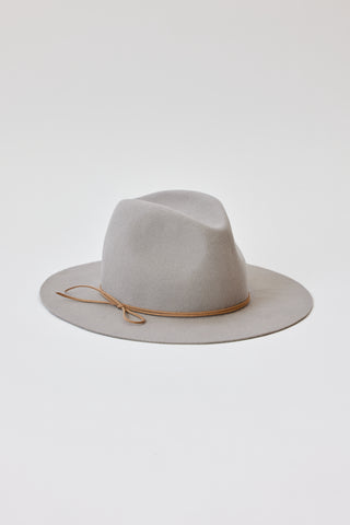 Amelia Hat in Grey with Suede Tie by Hat Attack