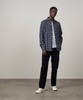 NEW Paul Soft Texture Plaid Shirt in Navy, Grey, & Black by Hartford
