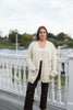 Mid-Length Cable Knit Cardigan in Champagne Beige by The Perfect Provenance Luxury Cashmere Collection