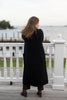 Long Cable Knit Cashmere Cardigan in Black by The Perfect Provenance Luxury Cashmere Collection