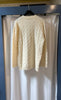 Mid-Length Cable Knit Cardigan in Champagne Beige by The Perfect Provenance Luxury Cashmere Collection