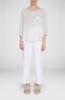 Maglia Beige Floral Linen Blouse by YC Milano
