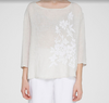 Maglia Beige Floral Linen Blouse by YC Milano