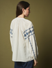 Helsee Embroidered Top in White with Blue Embroidery by Hartford Paris