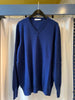 Italian Cashmere V-Neck in Atlantis Blue by The Perfect Provenance Luxury Cashmere Collection