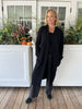 Long Cable Knit Cashmere Cardigan in Black by The Perfect Provenance Luxury Cashmere Collection