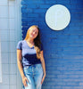 Women's Smile California Organic Cotton V-Neck in Navy Blue - The Perfect Provenance