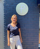 Women's Smile California Organic Cotton V-Neck in Navy Blue - The Perfect Provenance