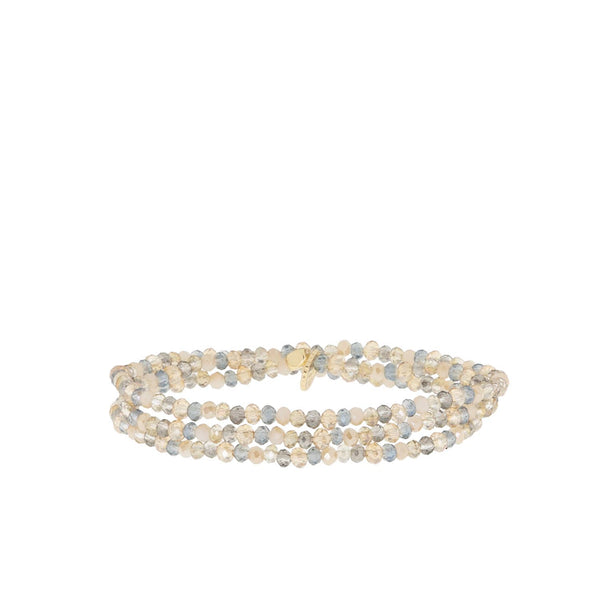Mini Crystal Beaded Wrap Bracelet: Champagne Multi Wrap by Marlyn Schiff