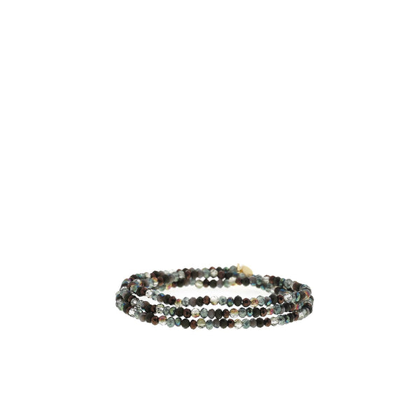 Mini Wrap Crystal Beaded Wrap Bracelet: Army Multi by Marlyn Schiff