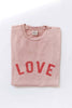 LOVE Mineral Washed Graphic Cotton Tee  in Soft Pink or Gray