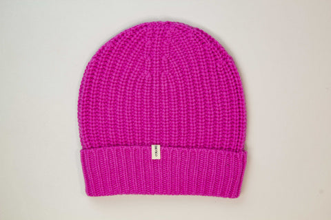 Cashmere Reversible Beanie in Ribbon by 40 Colori
