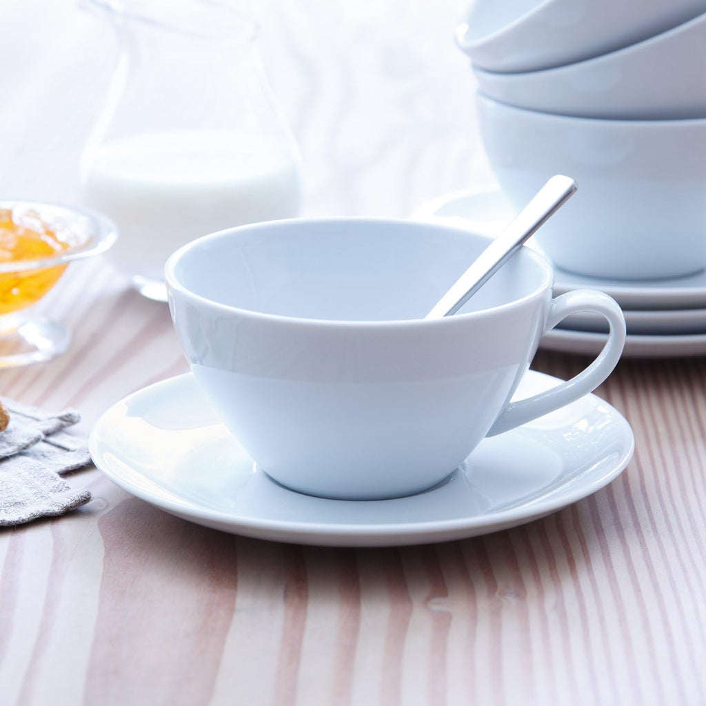 LSA International Dine Cappuccino Cup & Saucer Curved Set of 4 - The Perfect Provenance