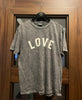 LOVE Mineral Washed Graphic Cotton Tee  in Soft Pink or Gray - The Perfect Provenance