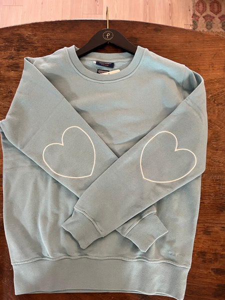 Lola Sweatshirt in Jade with Stitched Heart by Saint James - The Perfect Provenance