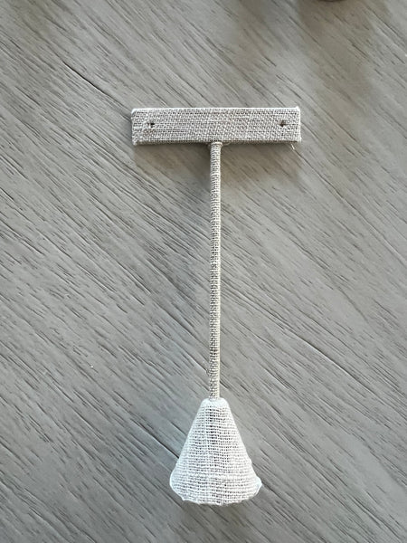 Burlap Pierced Earring Weighted Display Stands