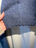 NEW California Italian Cashmere Frayed Crew Sweater in Eclipse & Slate  by 40 Colori
