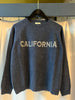 NEW California Italian Cashmere Frayed Crew Sweater in Eclipse & Slate  by 40 Colori