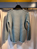Maglia Scollo Striped V Neck Sweaterin Azzurro & Military Green by YC Millano