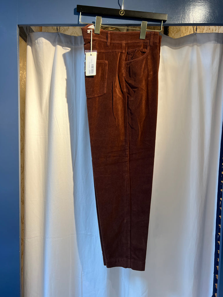 NEW Pepite Soft Velvet Trousers in Coffee by Hartford