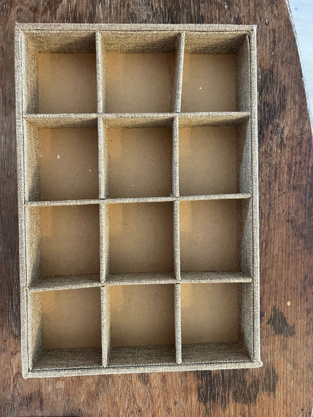 Large Burlap Jewelry Display Box