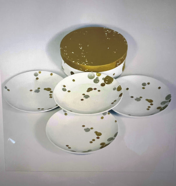 24K Gold Cocktail Plates Sold as Set of Four - The Perfect Provenance