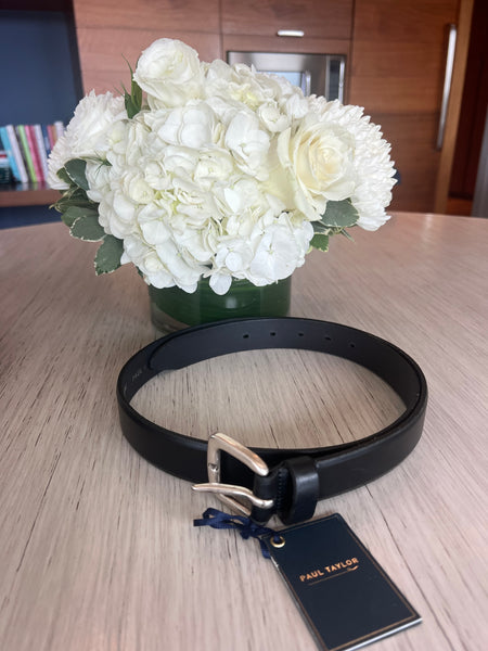 Men's Black Leather Belt by Paul Taylor - The Perfect Provenance
