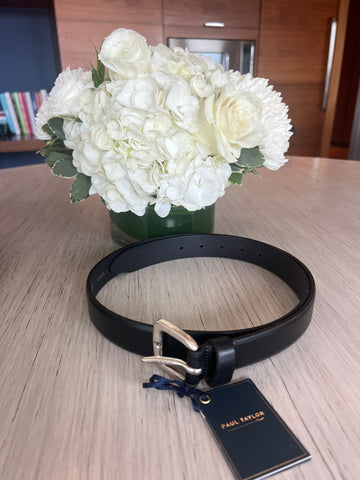 Men's Black Leather Belt by Paul Taylor - The Perfect Provenance