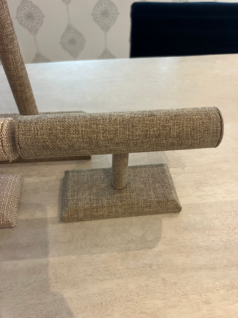 Tall & Short Burlap Bracelet Stand/Display -- Gently Used - The Perfect Provenance