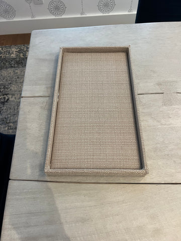 Beige Burlap Jewelry Trays -- Gently Used