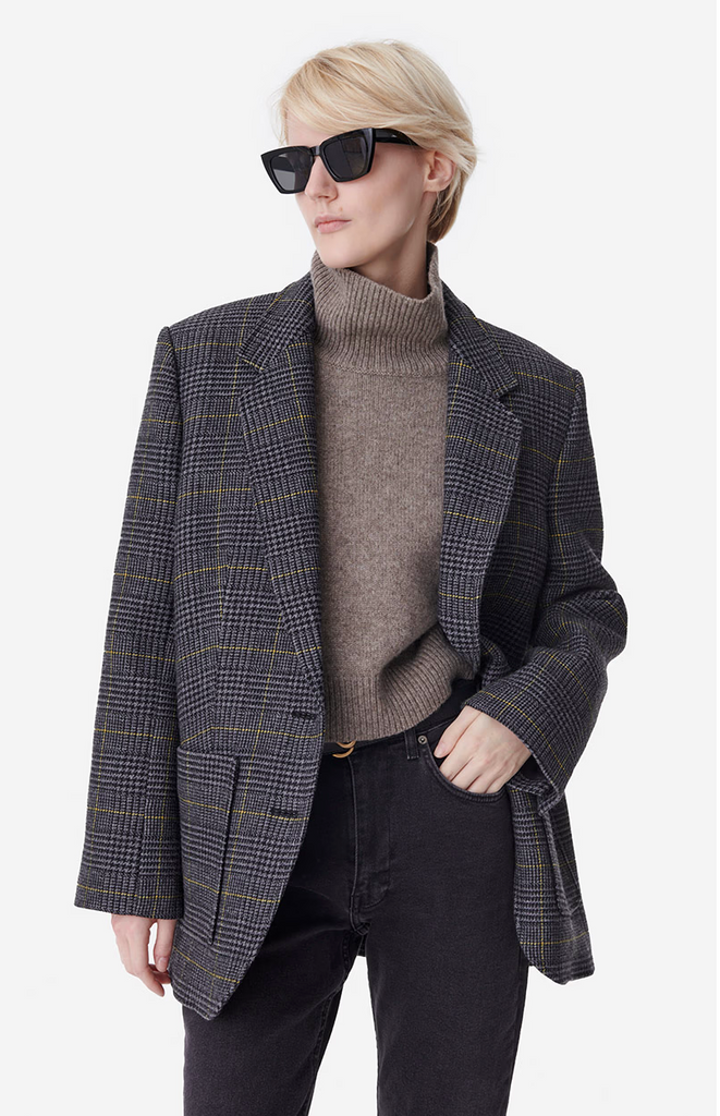 Bradley Blazer in Anthracite Plaid by Vanessa Bruno