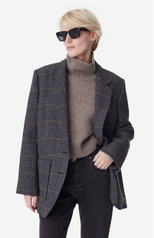 NEW Bradley Blazer in Anthracite Plaid by Vanessa Bruno