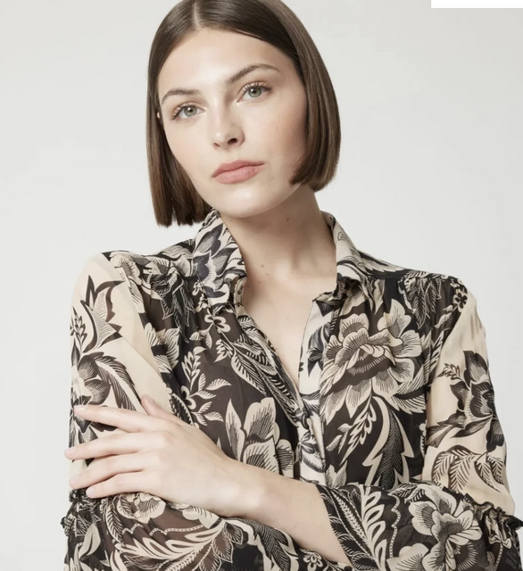 Garance Top in Black & Beige by Miss June Paris - The Perfect Provenance