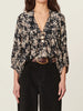 NEW Baltik Blouse in Black with Cream and Tan Graphics By Vanessa Bruno