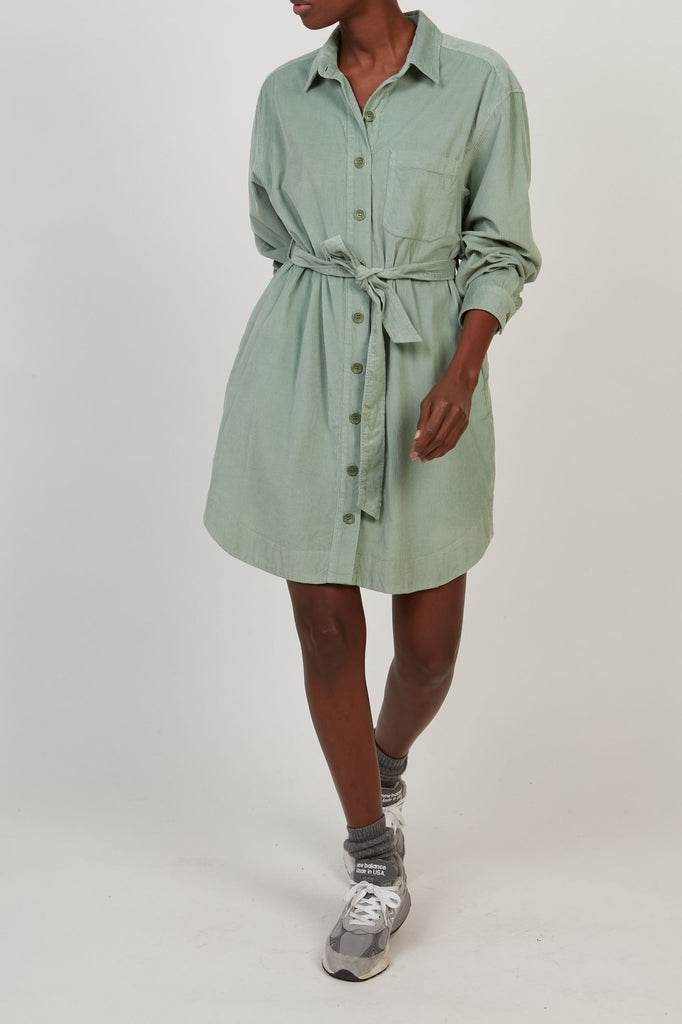 Revol Soft Corduroy Dress in Jade by Hartford 1 Revol Soft Corduroy Dress in Jade by Hartford 1