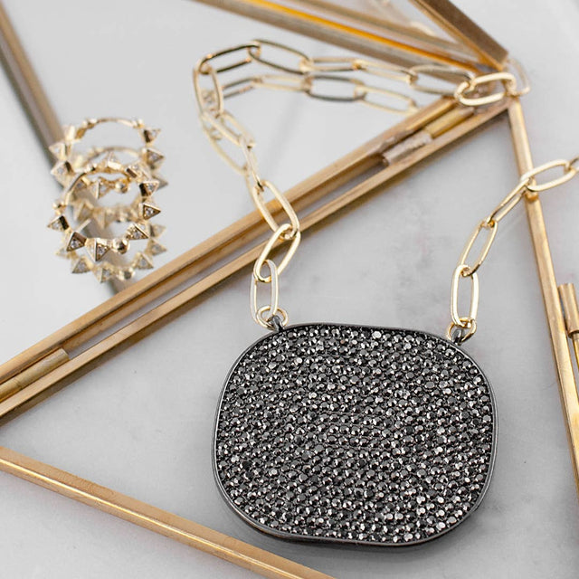 Pave Statement Necklace by Marlyn Schiff : Gold-Hema / One Size - The Perfect Provenance