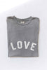 LOVE Mineral Washed Graphic Cotton Tee  in Soft Pink or Gray