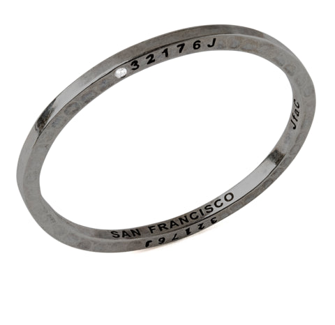 San Francisco (Pittsburgh, CA) Coal Bangle with Diamond by The Caliber Collection