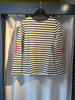 Vaujany Navy and Cream Stripe Top with Pink Heart  by Saint James