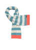 Sarrans Scarf in Acqua with Cream Stripe and Orange Trim by Saint James