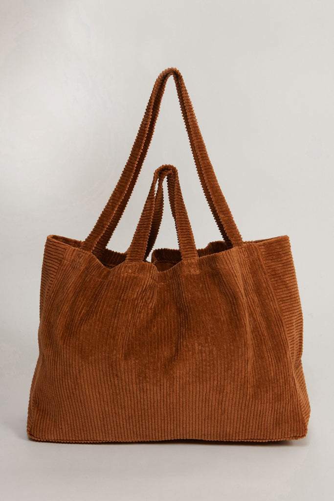 Corduroy Tote Bag For Women - Soft Hobo Handbag, Casual Carryall