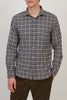 NEW Paul Button-Up Soft Texture Plaid Shirt in Grey and Blue by Hartford