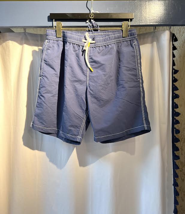 Solid Classic Swim Shorts in Indigo Blue by Hartford Paris