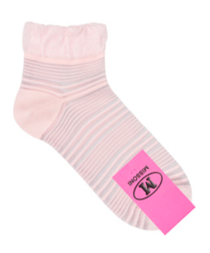 Pink  Sheer Striped Socks by Missoni