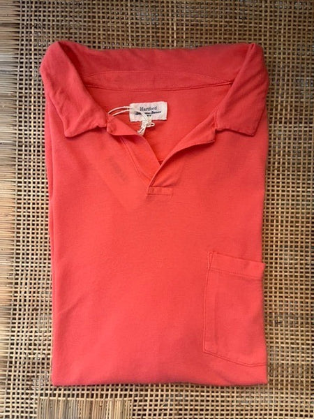 Pique Knitted Polo in Faded Red/Orange by Hartford Paris