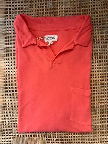 Pique Knitted Polo in Faded Red/Orange by Hartford Paris